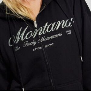 Garage Black Graphic Zip-Up Hoodie